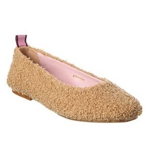 SCOTCH & SODA FUR BALLET FLATS IN BEIGE SIZE EU 39
